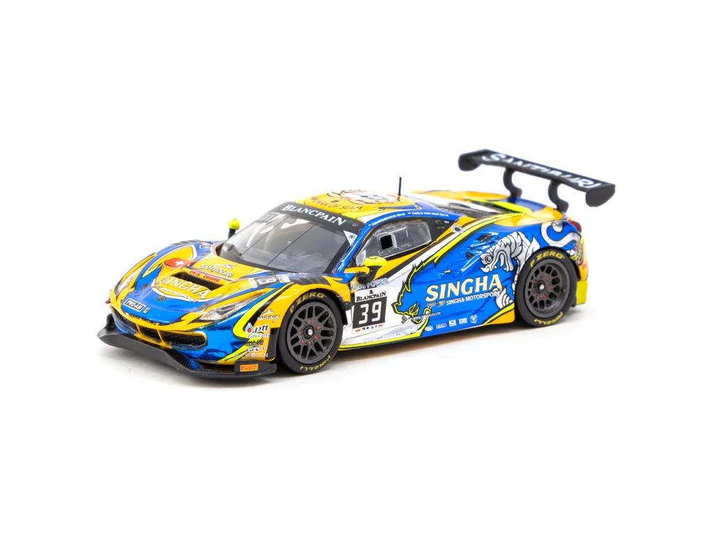 Ferrari 488 GT3 #39 Blancpain GT Series 2018 Bhirombhakdi / Van Dam 2022 HK Special Edition Diecast Model Car 1:64 Scale (Approx. 7cm) Collectible | Universal Auto Spares