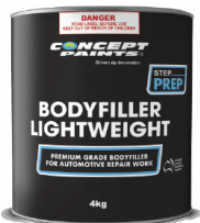 Light Weight Body Filler 500g, 1kg, 2kg & 4kg - Concept Paints 4kg