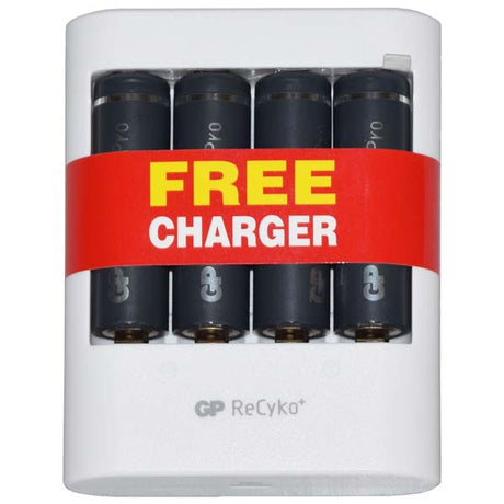 Recharge Batteries 4 X AA Charger - GP | Universal Auto Spares