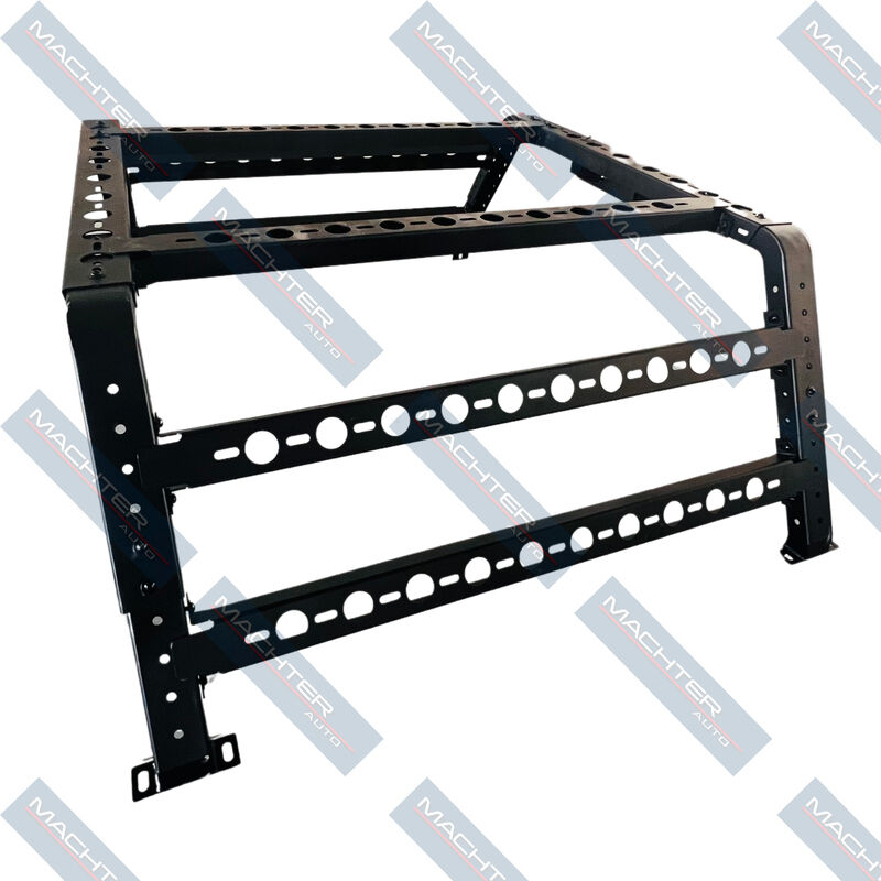 Black Powdercoated Steel Universal Ute Tub Rack Roof Rack Fit For Dmax Hilux With LED URACK-003 - Machter