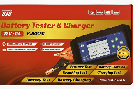 12V/8A Battery Tester & Charger With LCD Display SJSBTC - SJS | Universal Auto Spares