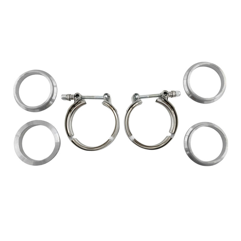 2 x 2.25" Inch V-Band Clamps 304 Stainless Steel Flange Exhaust Pipe - Machter