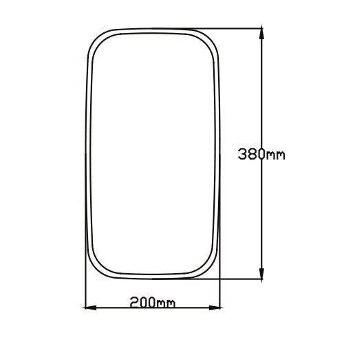 Mirror Electric and Heated 380 x 200mm 16 to 25mm Clamp - VEXEL