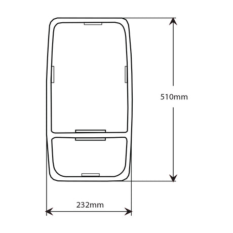 Mirror Head Main Electric WA Manual & Twin Heated 24V 510 x 232mm LH - VEXEL | Universal Auto Spares