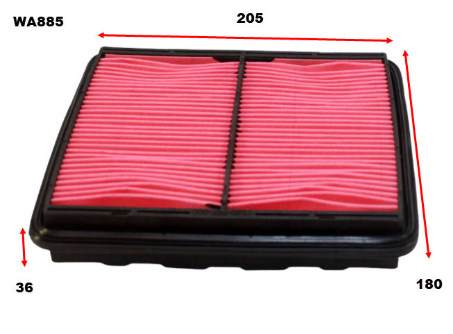 Air Filter A1249 Fits Honda WA885 - Wesfil