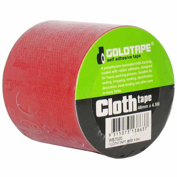 Red Cloth Tape 48mm x 4.5m - GOLDTAPE