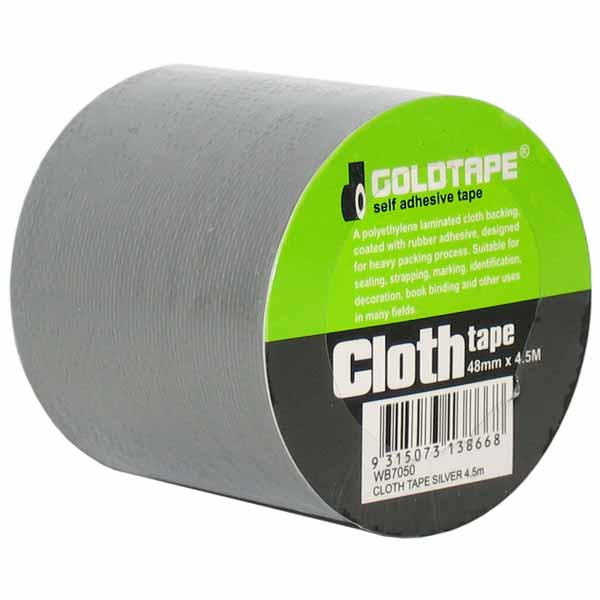 Silver Cloth Tape 48mm x 4.5m - GOLDTAPE