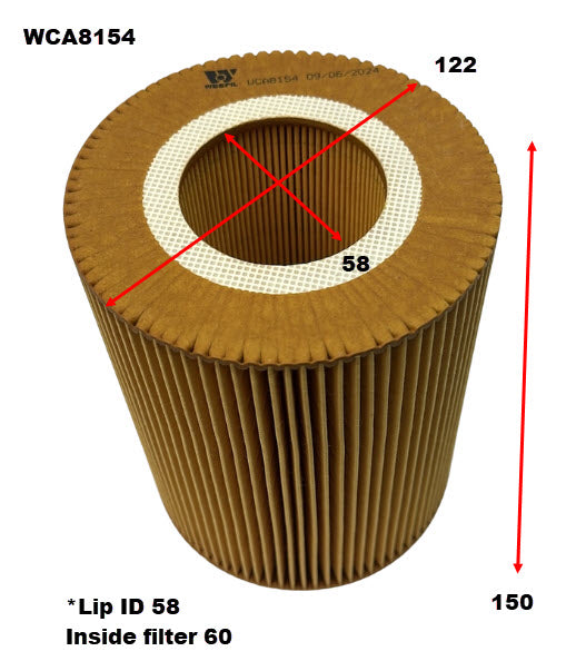 Air Filter A1673 Fits Mercedes WCA8154 - Wesfil