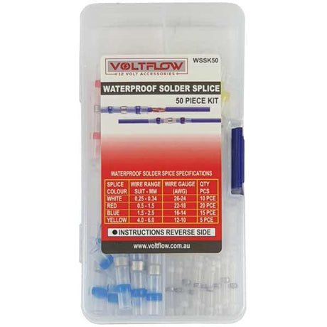 Solder Splice 50 Piece Kit - VoltFlow | Universal Auto Spares