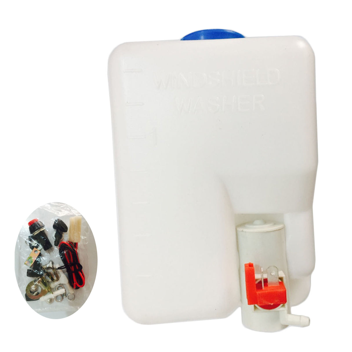 Windscreen Washer Bottle Kit Universal 12V With Pump Hose With Mounting Bracket WWP-UNI002 - Machter