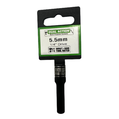 5.5mm 1/4" Drive Socket 6-Point Deep - Dual Action