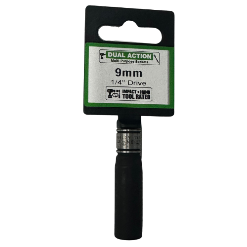 9mm 1/4" Drive Socket 6-Point Deep - Dual Action