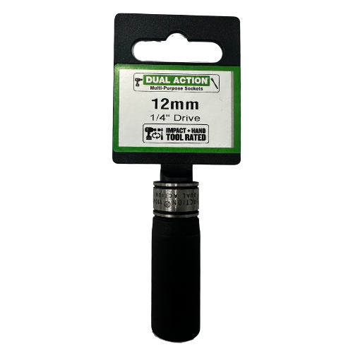 12mm 1/4" Drive Socket 6-Point Deep - Dual Action