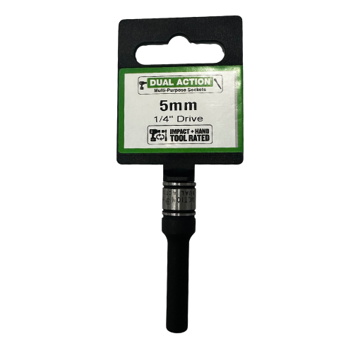 5mm 1/4" Drive Socket 6-Point Deep - Dual Action
