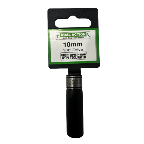 10mm 1/4" Drive Socket 6-Point Deep - Dual Action