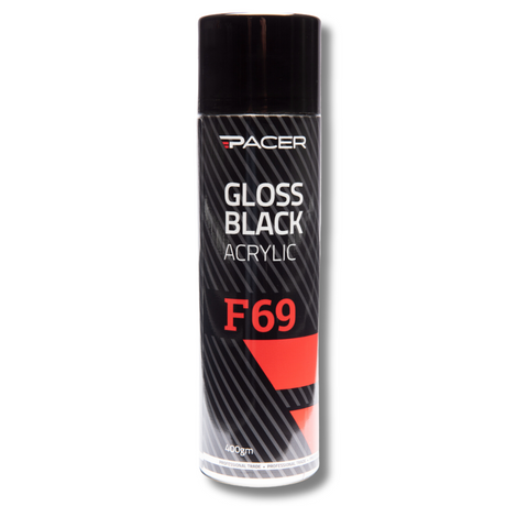 F69 Gloss Black Acrylic Aerosol 400g - Pacer | Universal Auto Spares