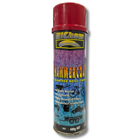 Hammer Coat Red Hammered Spray Paint Metal Finish 400g - HiChem | Universal Auto Spares