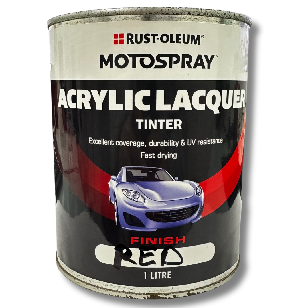 Acrylic Lacquer Tinter Gloss Red Finish 1L - Rust-Oleum