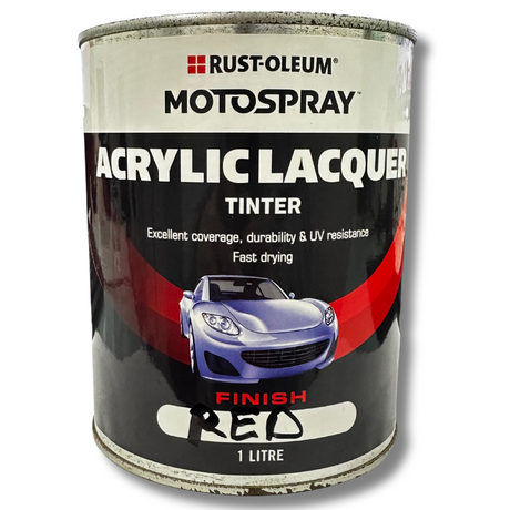 Acrylic Lacquer Tinter Gloss Red Finish 1L - Rust-Oleum