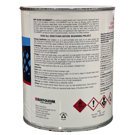Deep Ocean Outdoor Paint Colourmate Colorbond 1L - Rust-Oleum