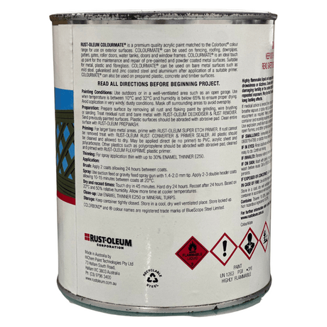 Pale Eucalyptus Outdoor Paint Colourmate Colorbond 1L - Rust-Oleum