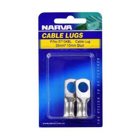 35MM2 10mm Stud Flared Entry Cable Lug Twin Pack - Narva | Universal Auto Spares