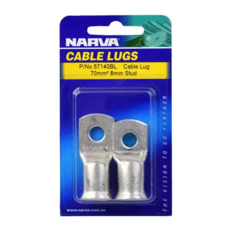 70MM2 8mm Stud Flared Entry Cable Lug Twin Pack - Narva | Universal Auto Spares