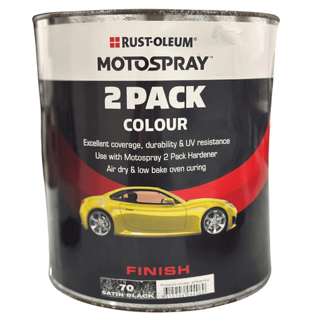 2 Pack Satin Black Motospray Excellent Coverage & Durability - Rust-Oleum | Universal Auto Spares