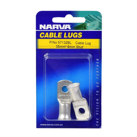 35MM2 6mm Stud Flared Entry Cable Lug Twin Pack - Narva | Universal Auto Spares