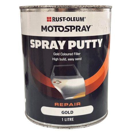 Gold Filler Spray Putty Repair, High Build & Easy Sand 1L - Rust-Oleum