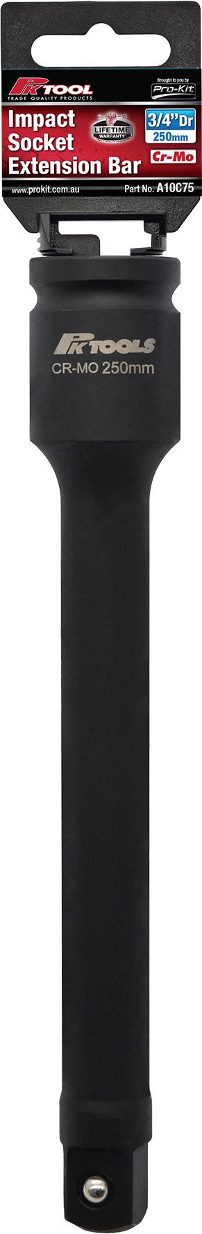 250mm Impact Socket Extension Bar 3/4" Drive Rust-Resistant Coating - PKTool | Universal Auto Spares