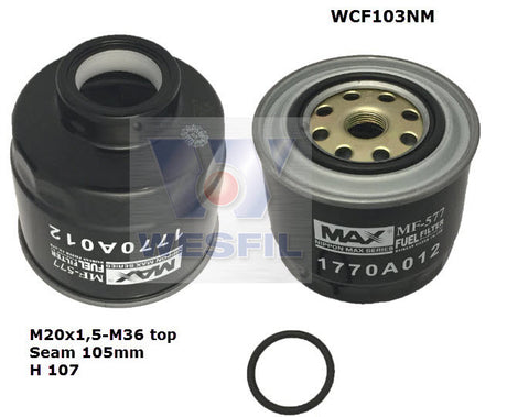 Diesel Fuel Filter Z679 Fits Mitsubishi WCF103NM - Wesfil