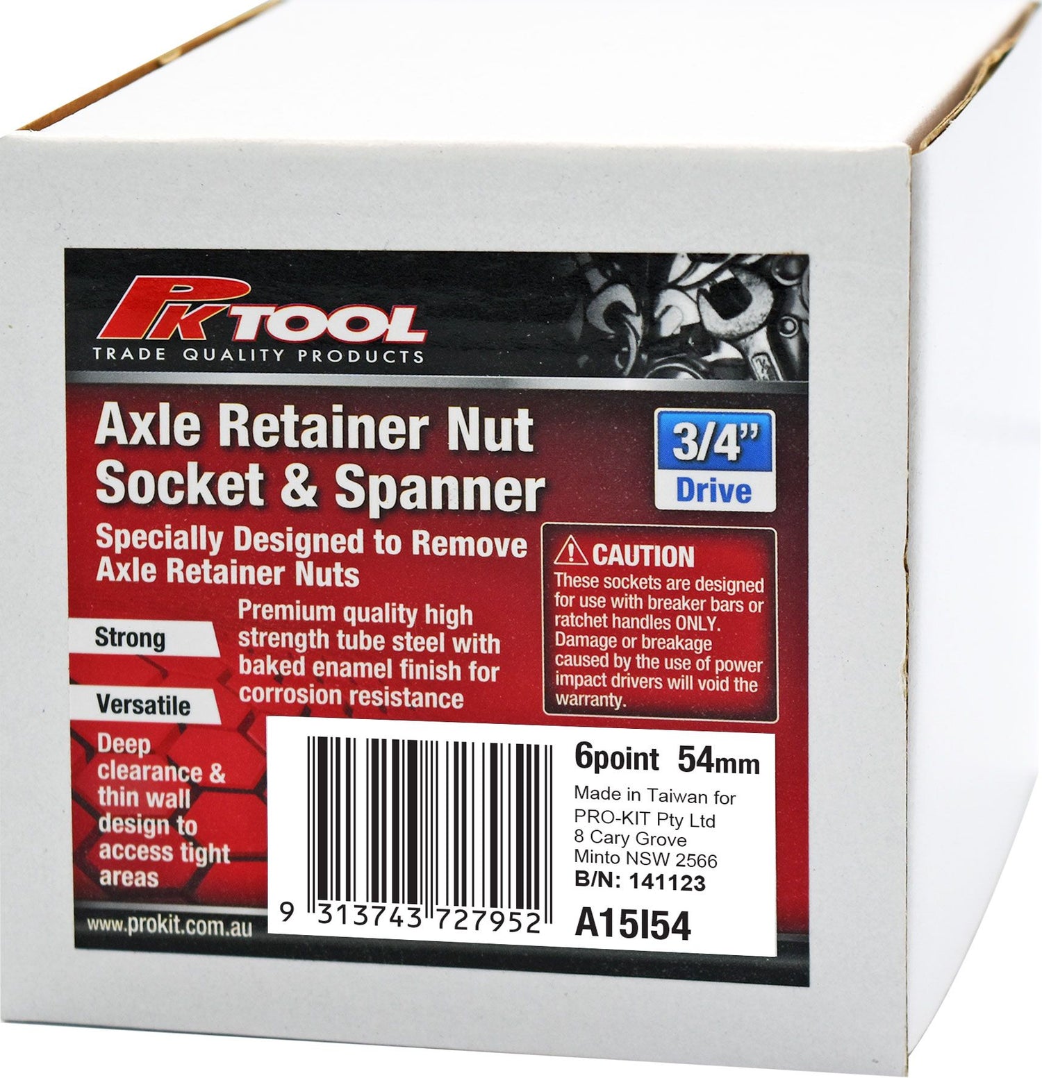 54mm 6 Point Axle Retainer Nut Socket & Spanner - PKTool