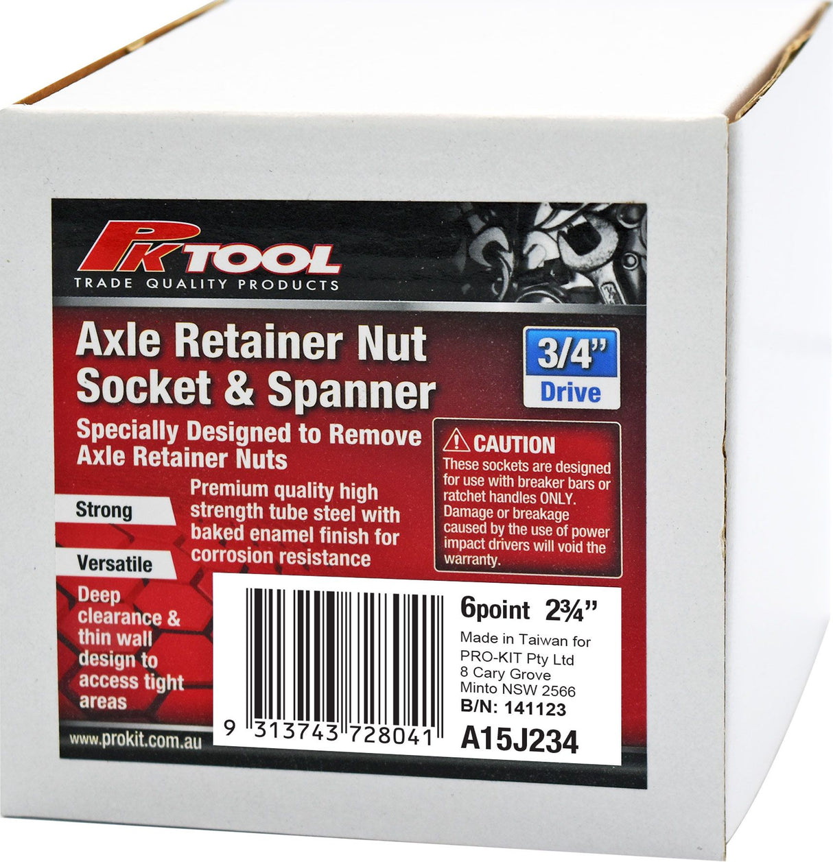 2-3/4" 6 Point Axle Retainer Nut Socket & Spanner - PKTools