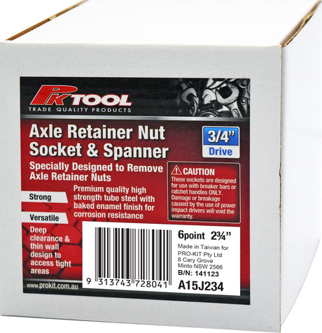 2-3/4" 6 Point Axle Retainer Nut Socket & Spanner - PKTools