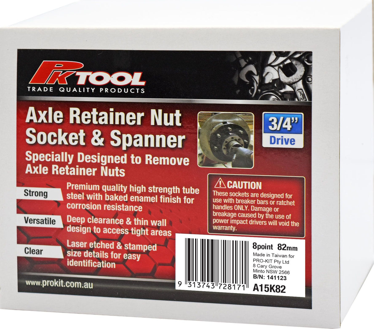 82mm 8 Point Axle Retainer Nut Socket & Spanner - PKTool