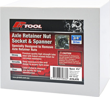 4-7/8" 8 Point Axle Retainer Nut Socket & Spanner - PKTool