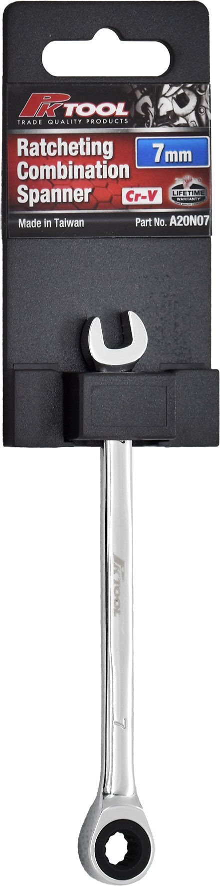 6-32mm Ratcheting Combination Spanner - PKTool 7mm