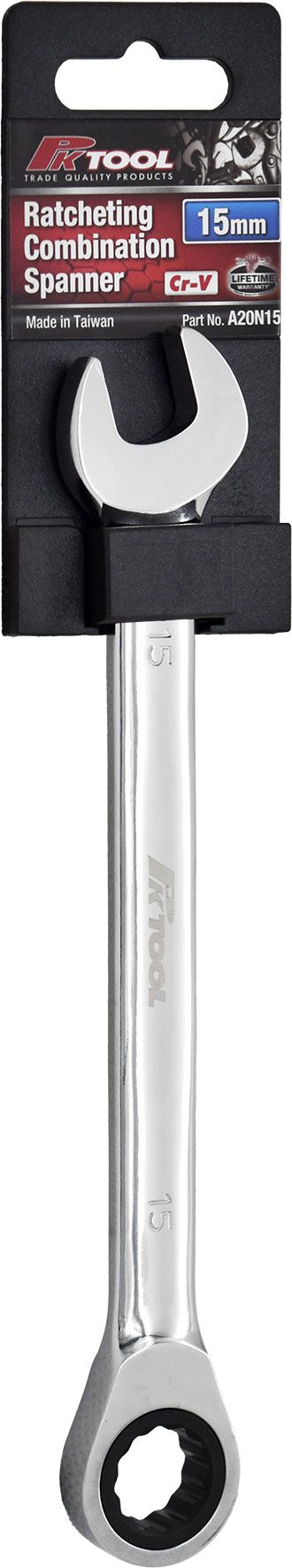 6-32mm Ratcheting Combination Spanner - PKTool 15mm