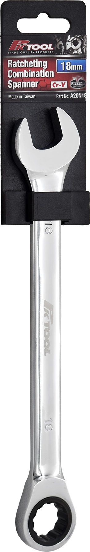 6-32mm Ratcheting Combination Spanner - PKTool 18mm