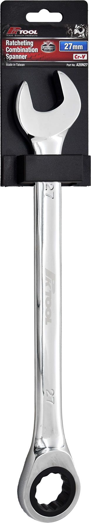 6-32mm Ratcheting Combination Spanner - PKTool 27mm