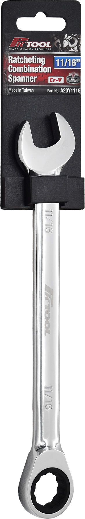 11/16" Ratcheting Combination Spanner - PKTool