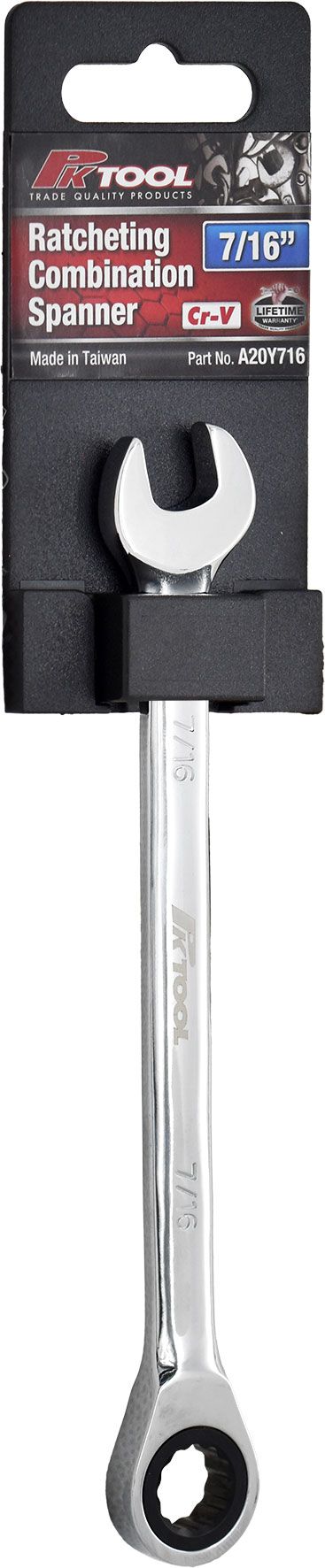 7/16" Ratcheting Combination Spanner - PKTool