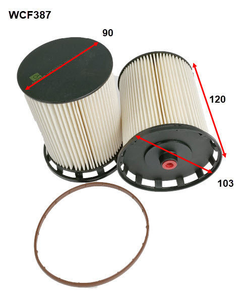 Diesel Fuel Filter R2879P Fits Audi/VW WCF387 - Wesfil