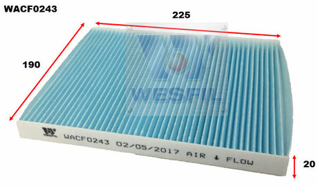 Cabin Filter RCA430M Fits Foton WACF0243 - Wesfil