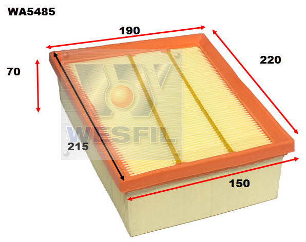 Air Filter A1985 Fits Renault WA5485 - Wesfil