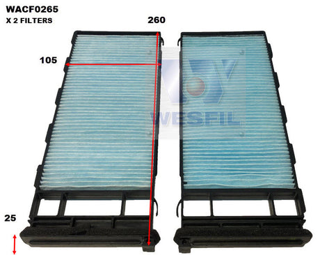 Cabin Filter RCA318P Fits Nissan WACF0265 - Wesfil