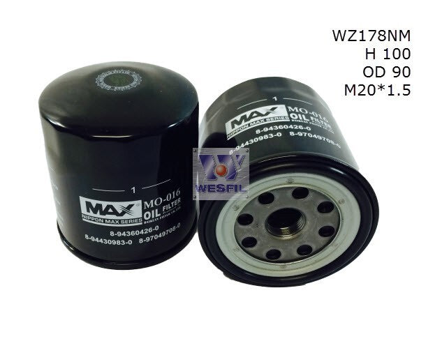 Oil Filter Z178 Fits Holden WZ178NM - Wesfil