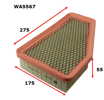 Air Filter A2022 Fits Jeep WA5567 - Wesfil