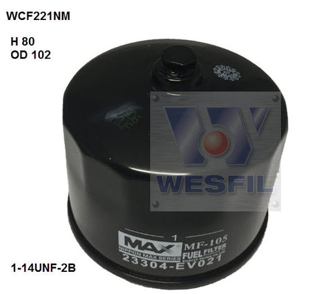 Diesel Fuel Filter Z973 Fits Hino WCF221NM - Wesfil